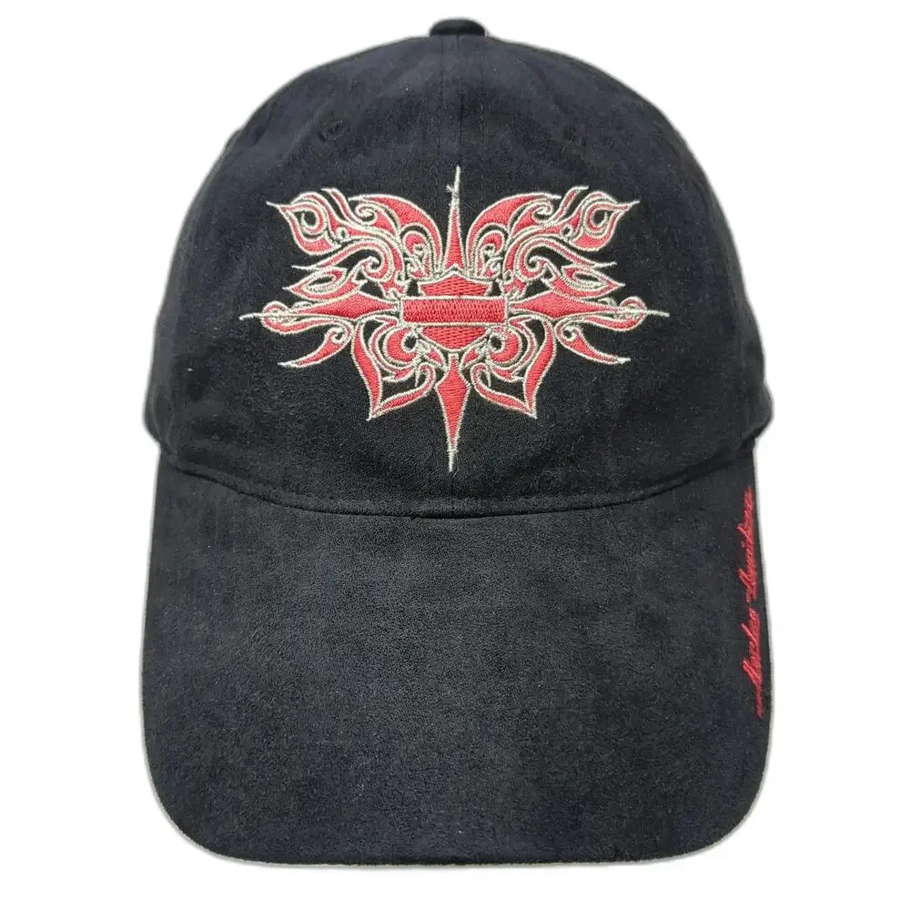 Harley-Davidson Baseball Cap Black Red Silver One Size Tribal Embroidery Hat